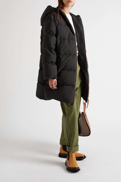 Loewe Hooded leather-trimmed quilted cotton-canvas down coat outlook