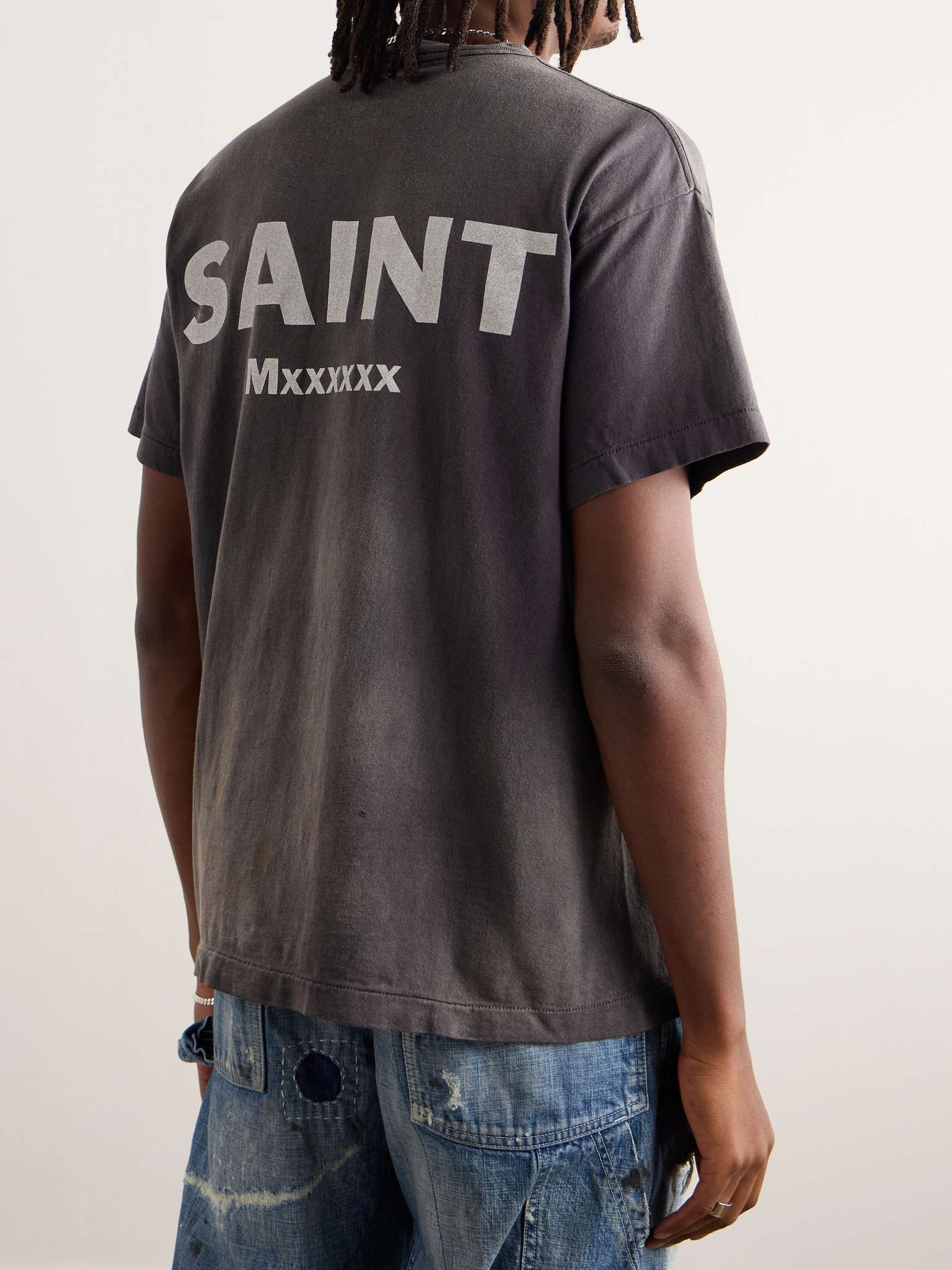 + Evangelion Distressed Printed Cotton-Jersey T-Shirt - 3