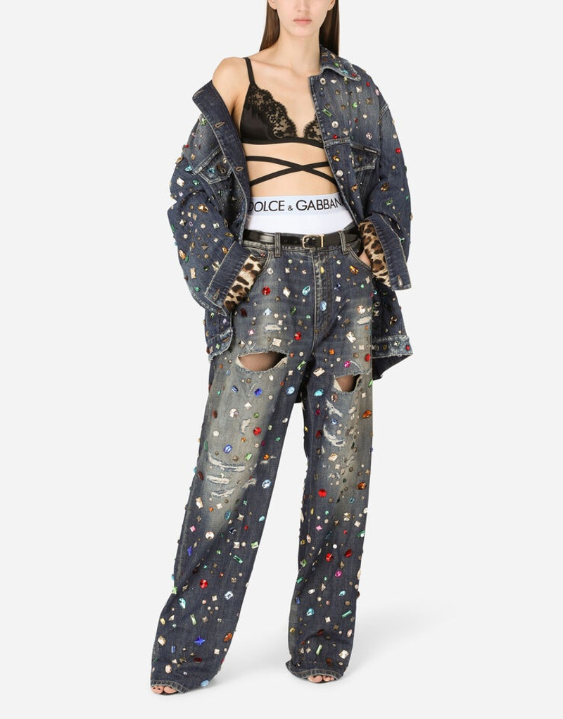 Denim jacket with rhinestone details 6