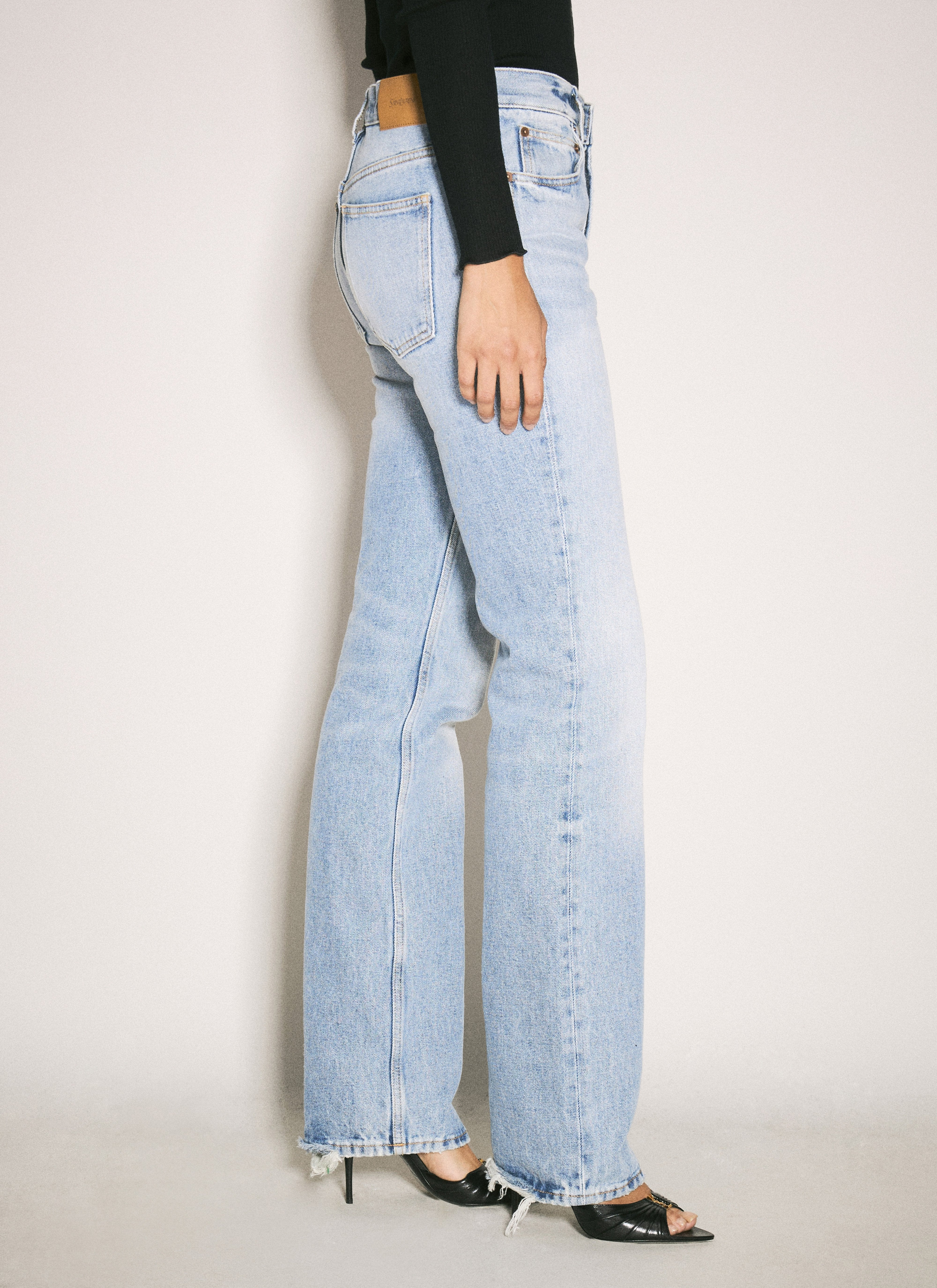 Saint Laurent Women Low-Rise Straight Jeans - 3