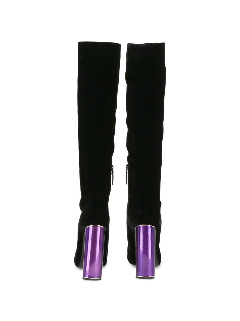 beaded-toe block-heel boots 3