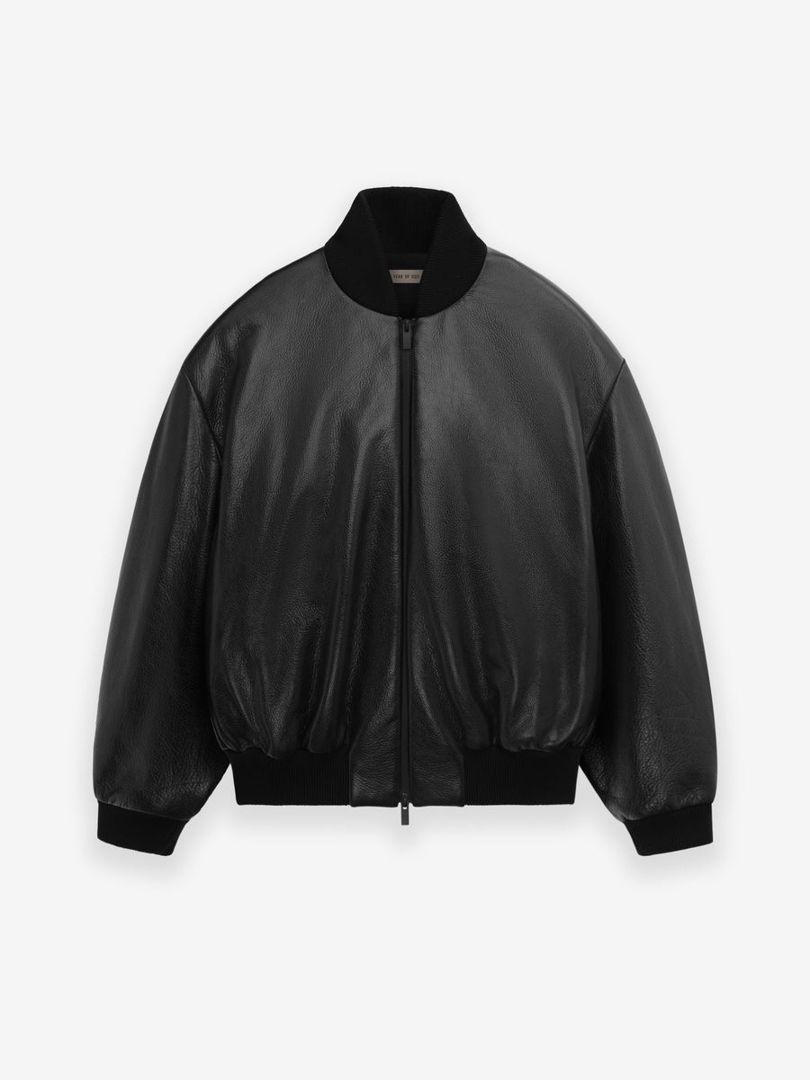 Leather Moto Stripe Bomber - 1