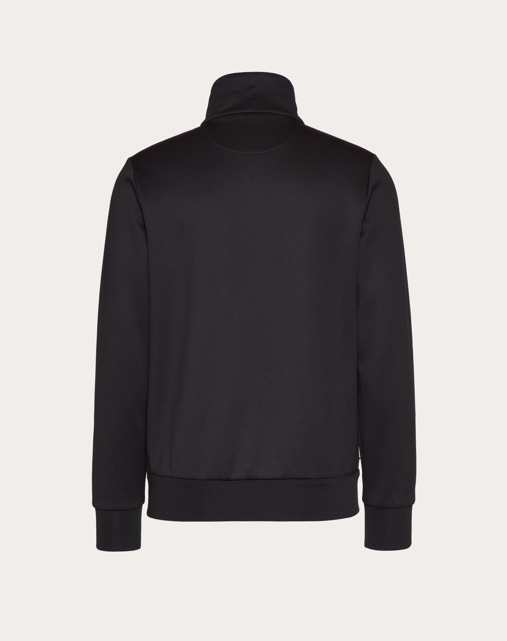 HIGH NECK ACETATE SWEATSHIRT WITH ZIPPER AND BLACK UNTITLED STUDS - 2