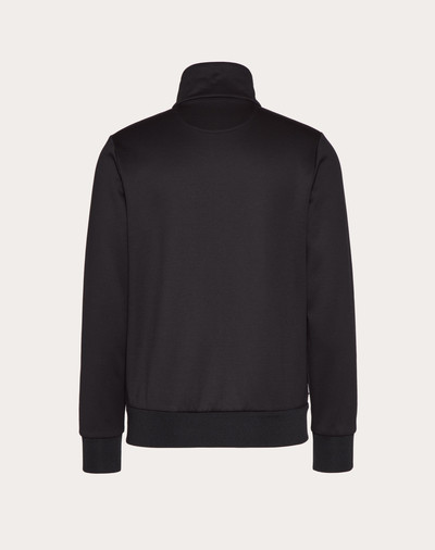 Valentino HIGH NECK ACETATE SWEATSHIRT WITH ZIPPER AND BLACK UNTITLED STUDS outlook