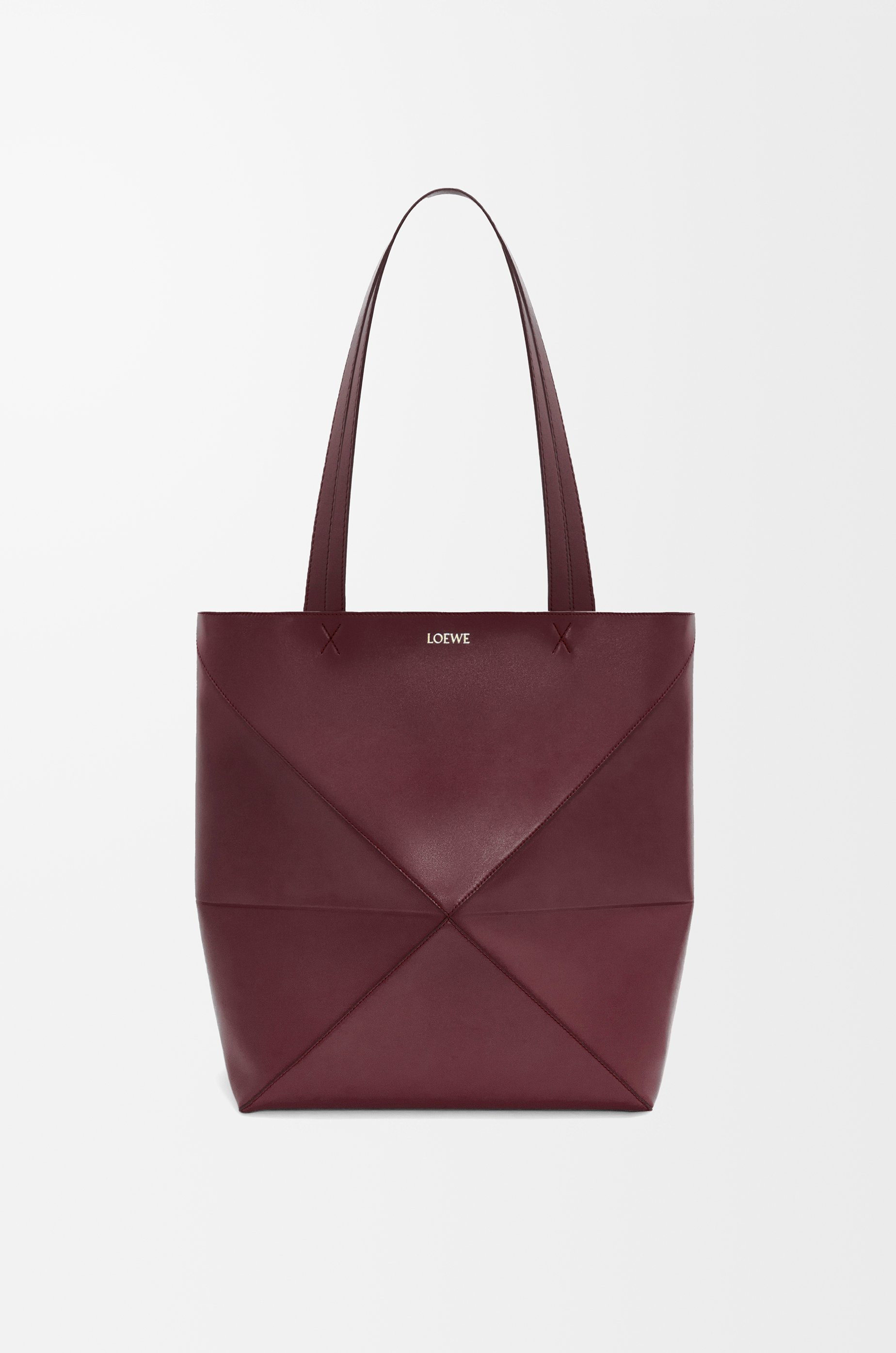 XL Puzzle Fold Tote in shiny calfskin - 1