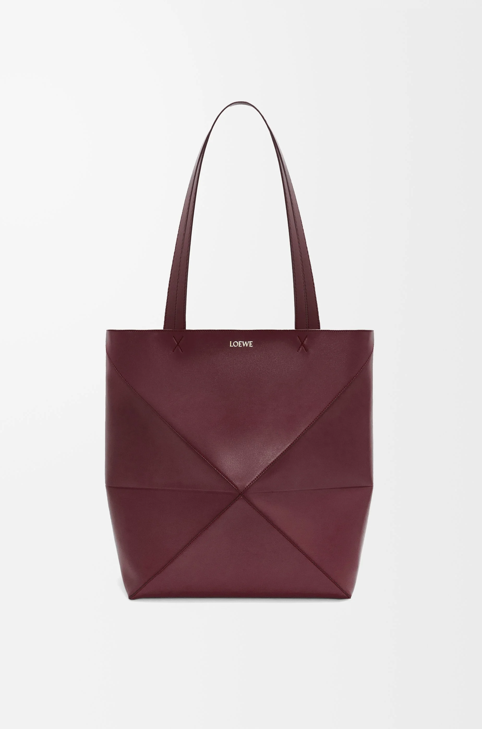 XL Puzzle Fold Tote in shiny calfskin - 1