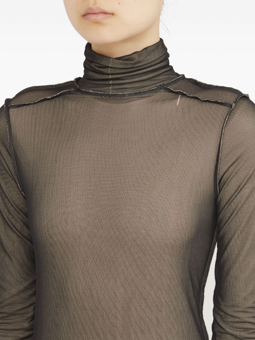 sheer long-sleeve jersey bodysuit - 6