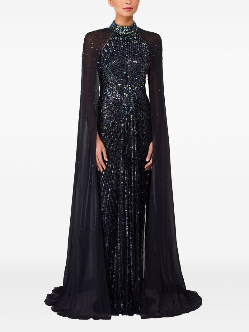 JENNY PACKHAM Thea embellished cape maxi dress outlook