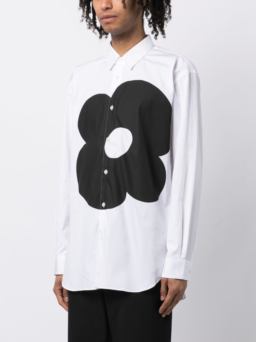 flower-print long-sleeve shirt - 3