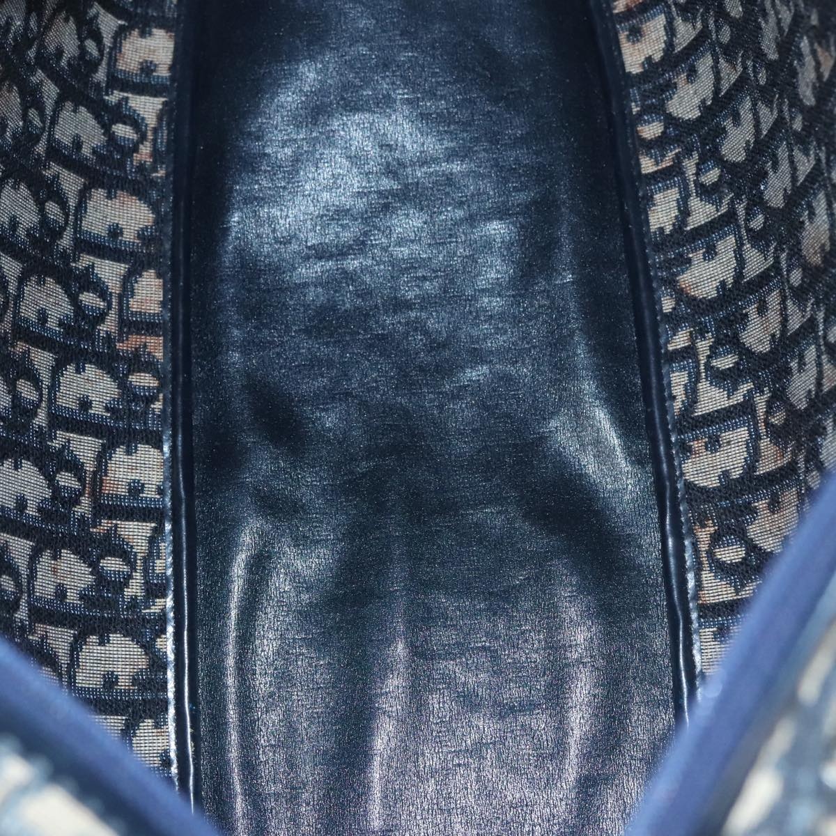 DIOR Trotter Canvas Hand Bag Navy Gold - 12
