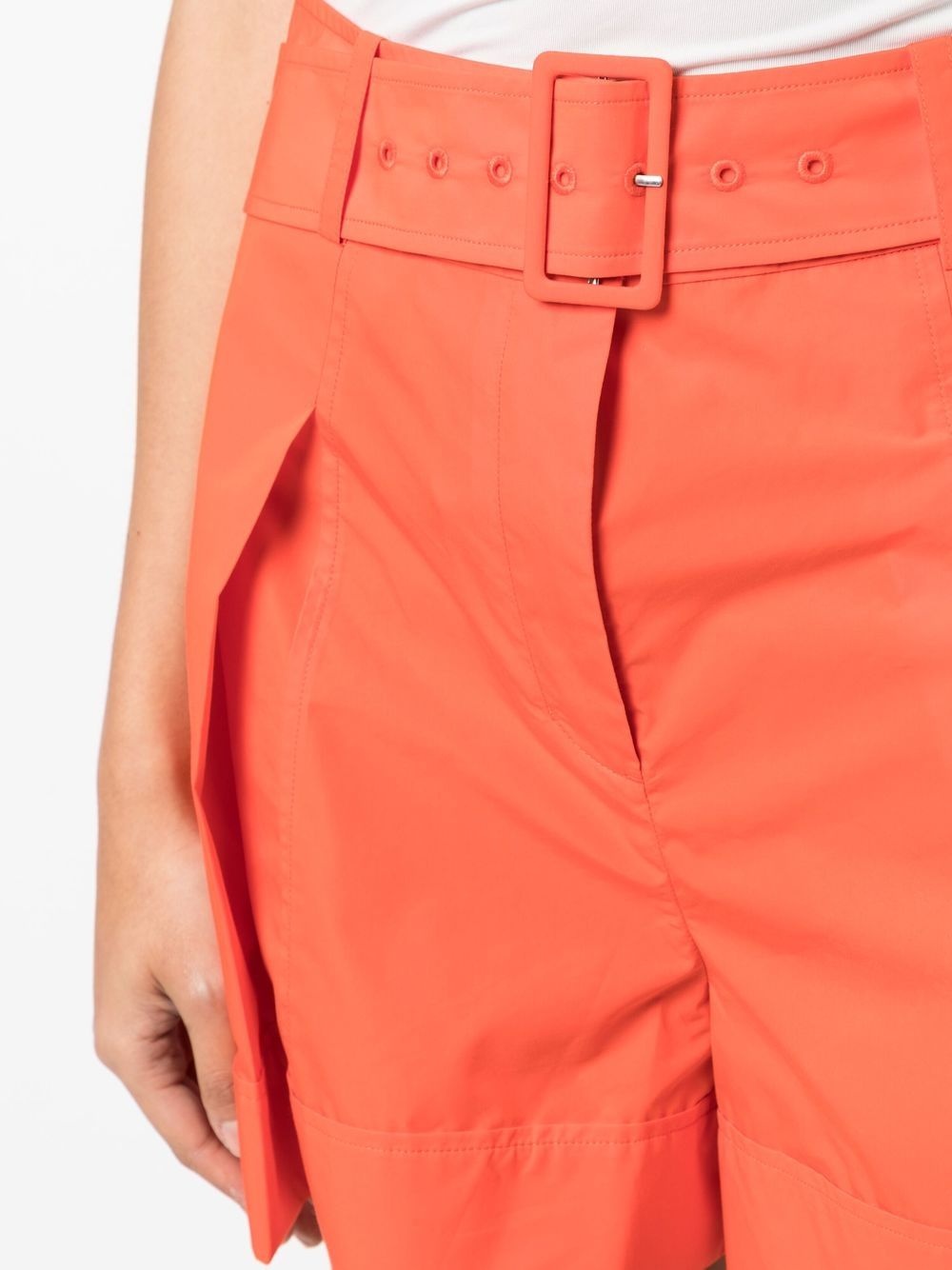 pleat-detail belted shorts - 5