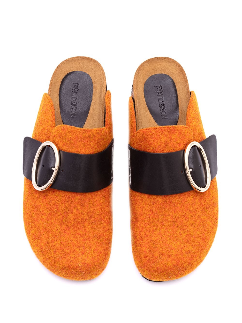 Felt loafer mules - 4