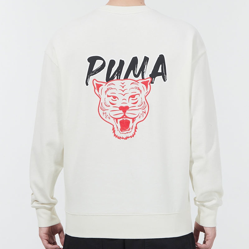 PUMA Funny Logo Sports Pullover Round Neck Creamy White 536574-93 - 4