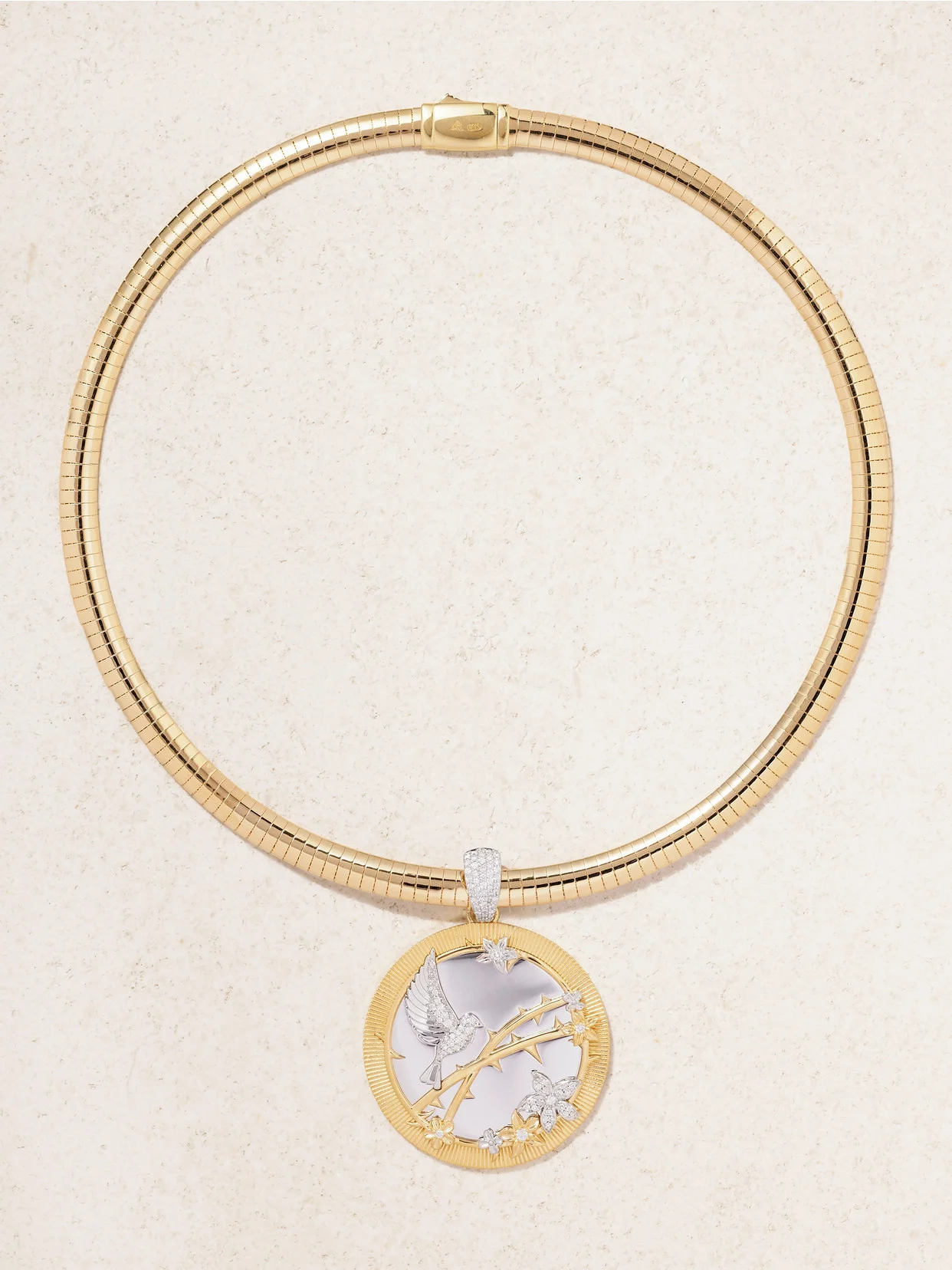 Resilience Sleek 18-karat White And Yellow Gold Diamond Necklace - 1