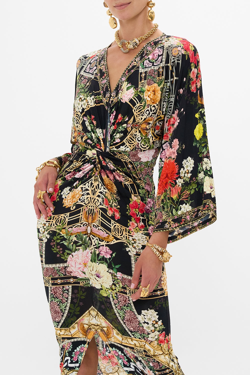 LONG SPLIT FRONT TWIST DRESS - 5
