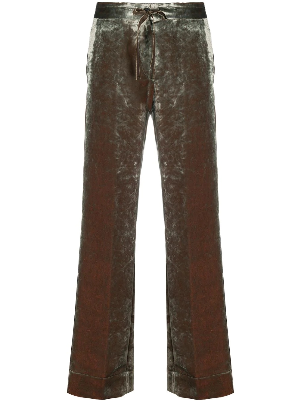 velvet straight-leg trousers - 1