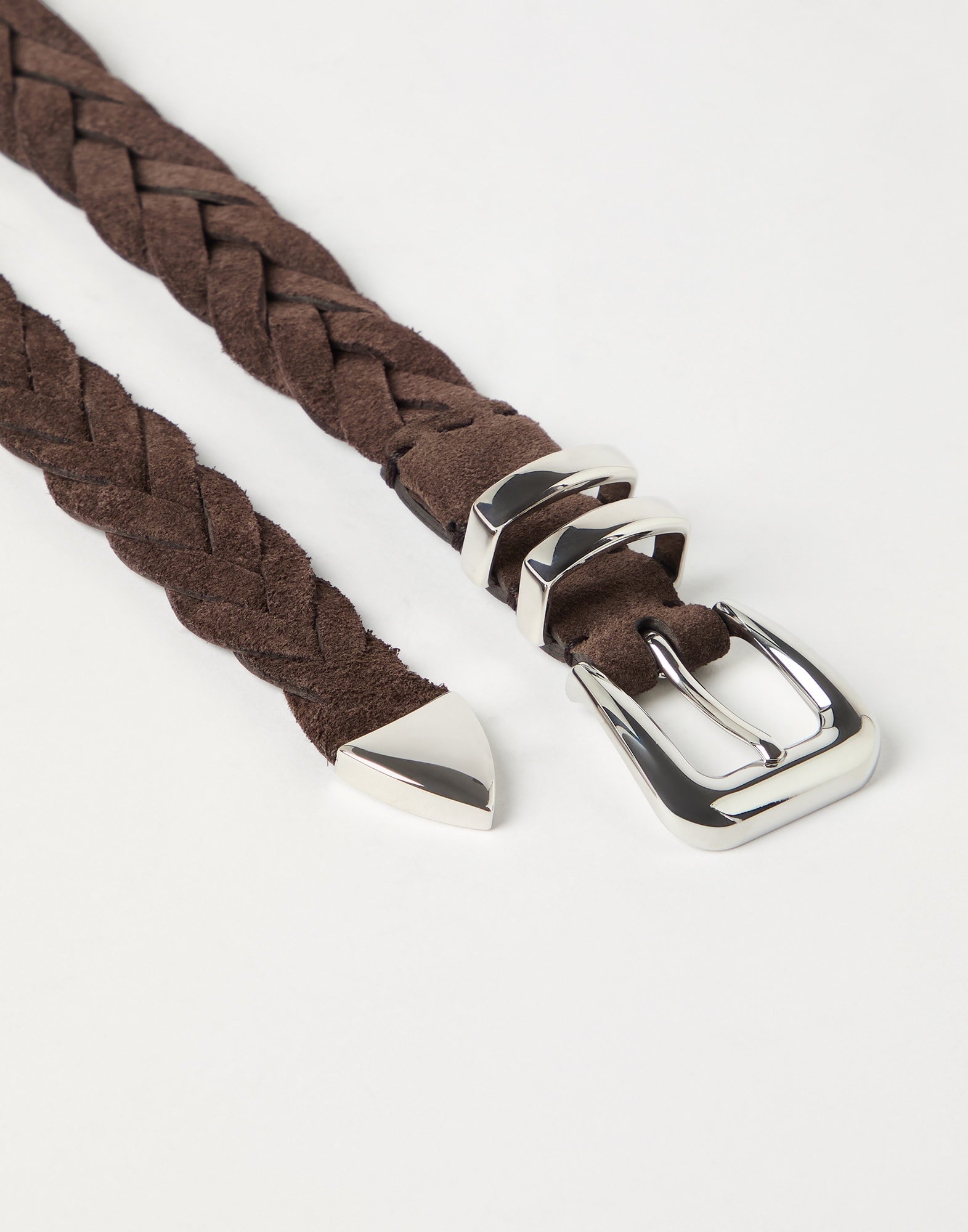Reversed calfskin braided belt with tip - 2