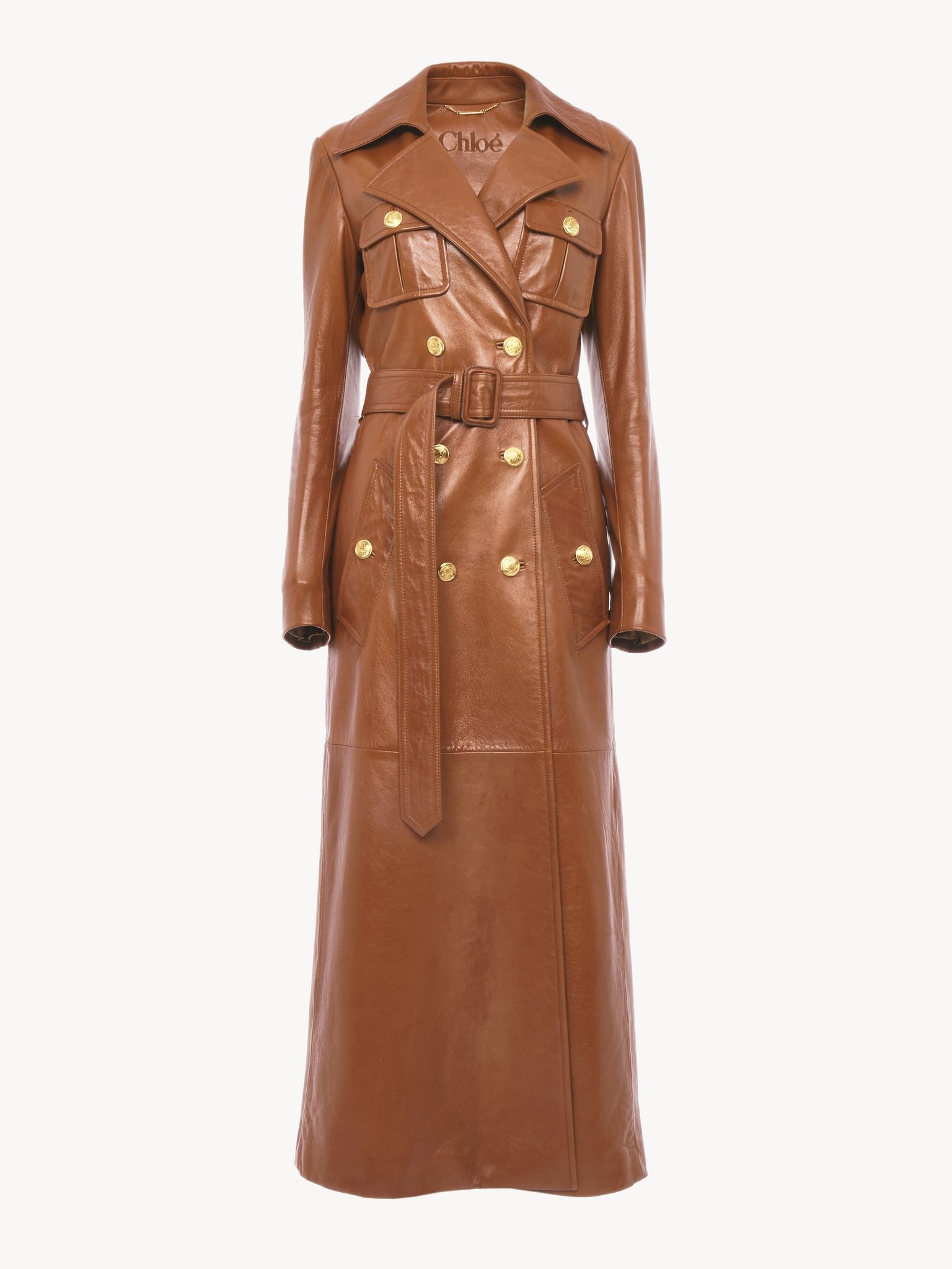 UTILITARIAN TRENCH COAT IN SOFT LEATHER - 2