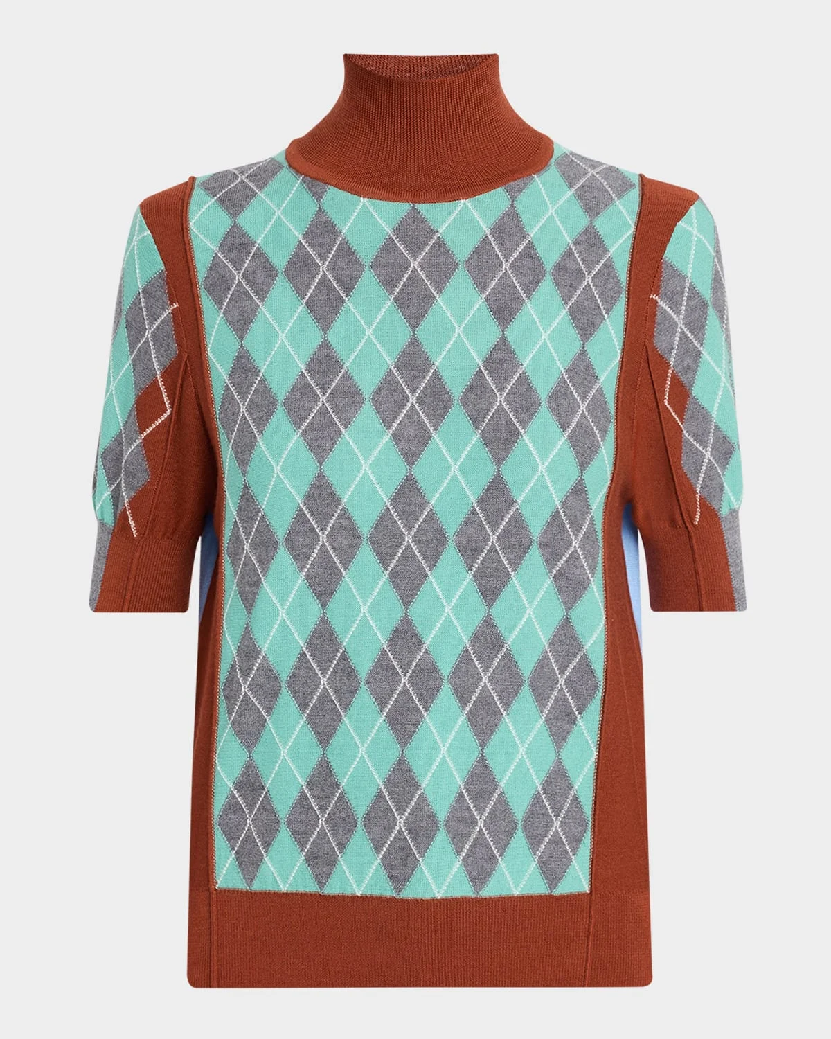 Melani Argyle Turtleneck Top - 1