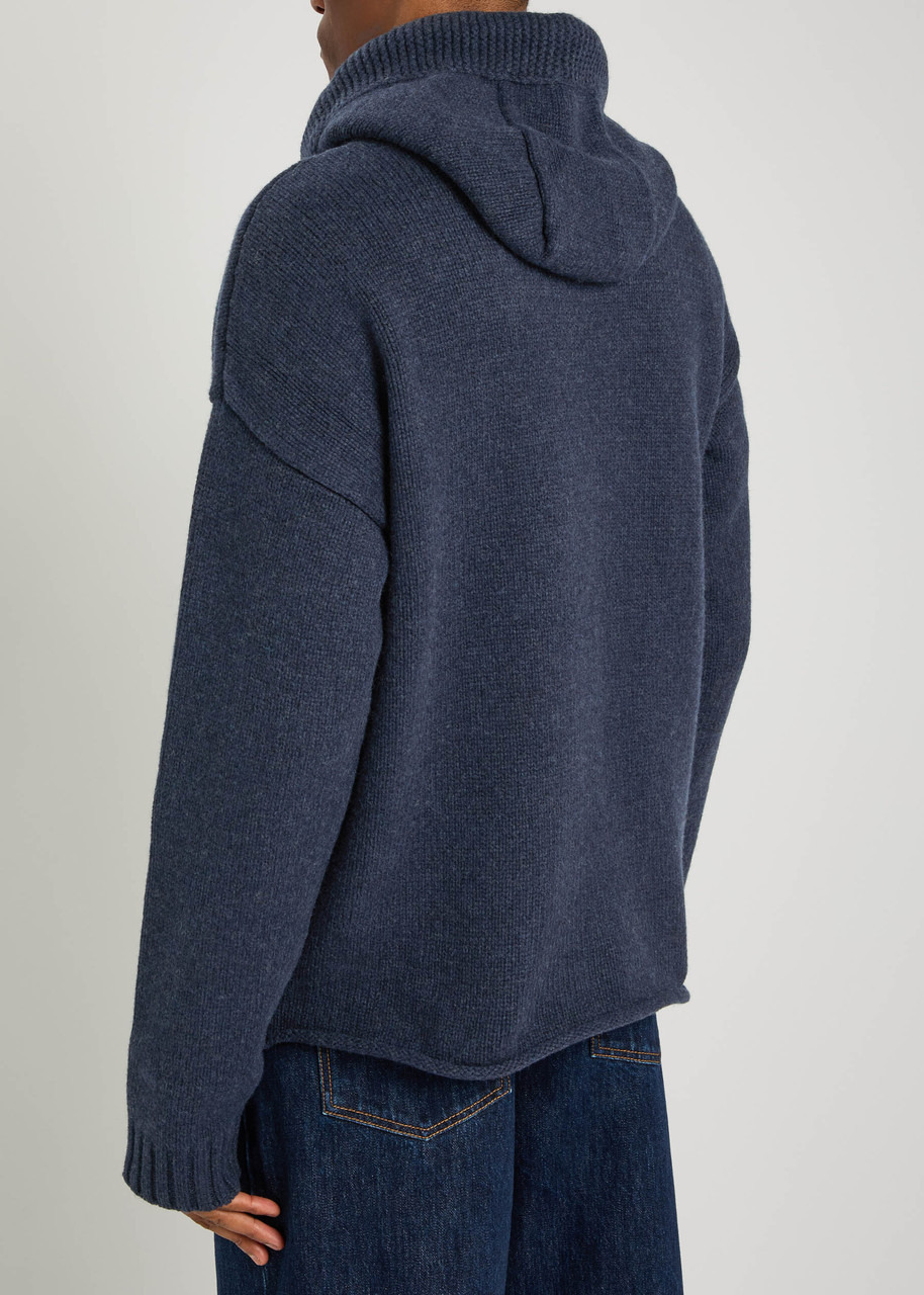 JW Anderson Logo-embroidered Hooded Wool Jacket - 3