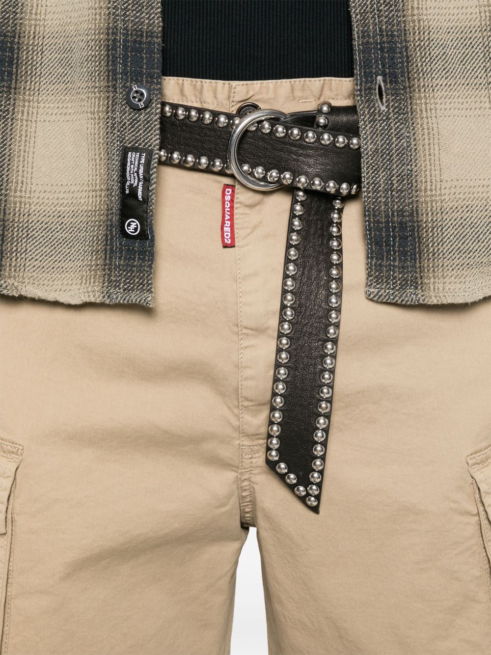 logo-tag cargo shorts - 5