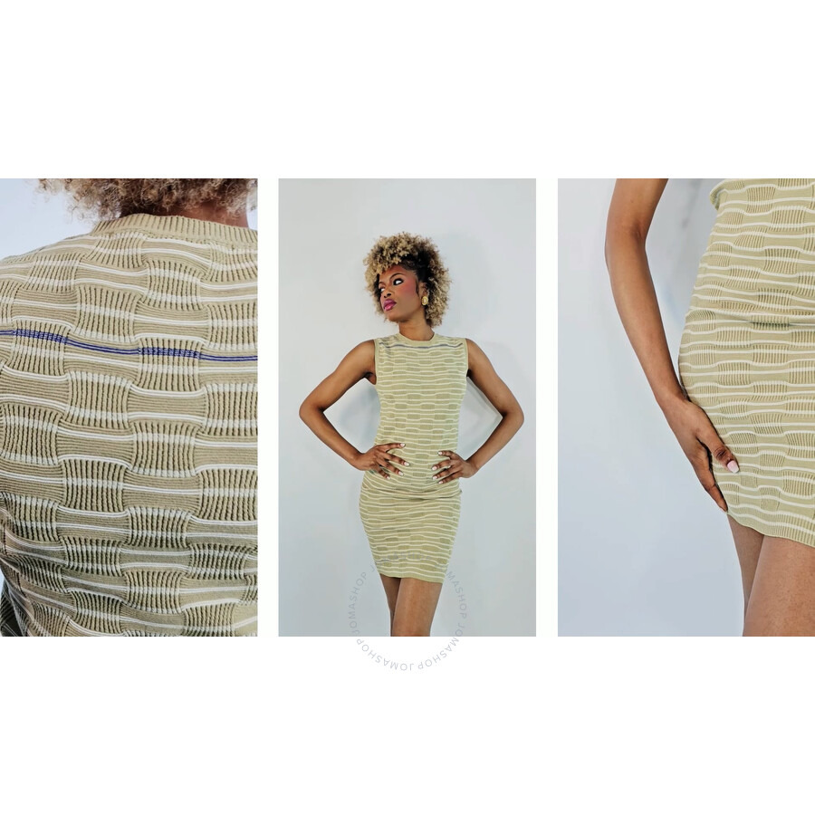 Burberry Embroidered-Logo Ribbed Mini Sleeveless Dress - 3