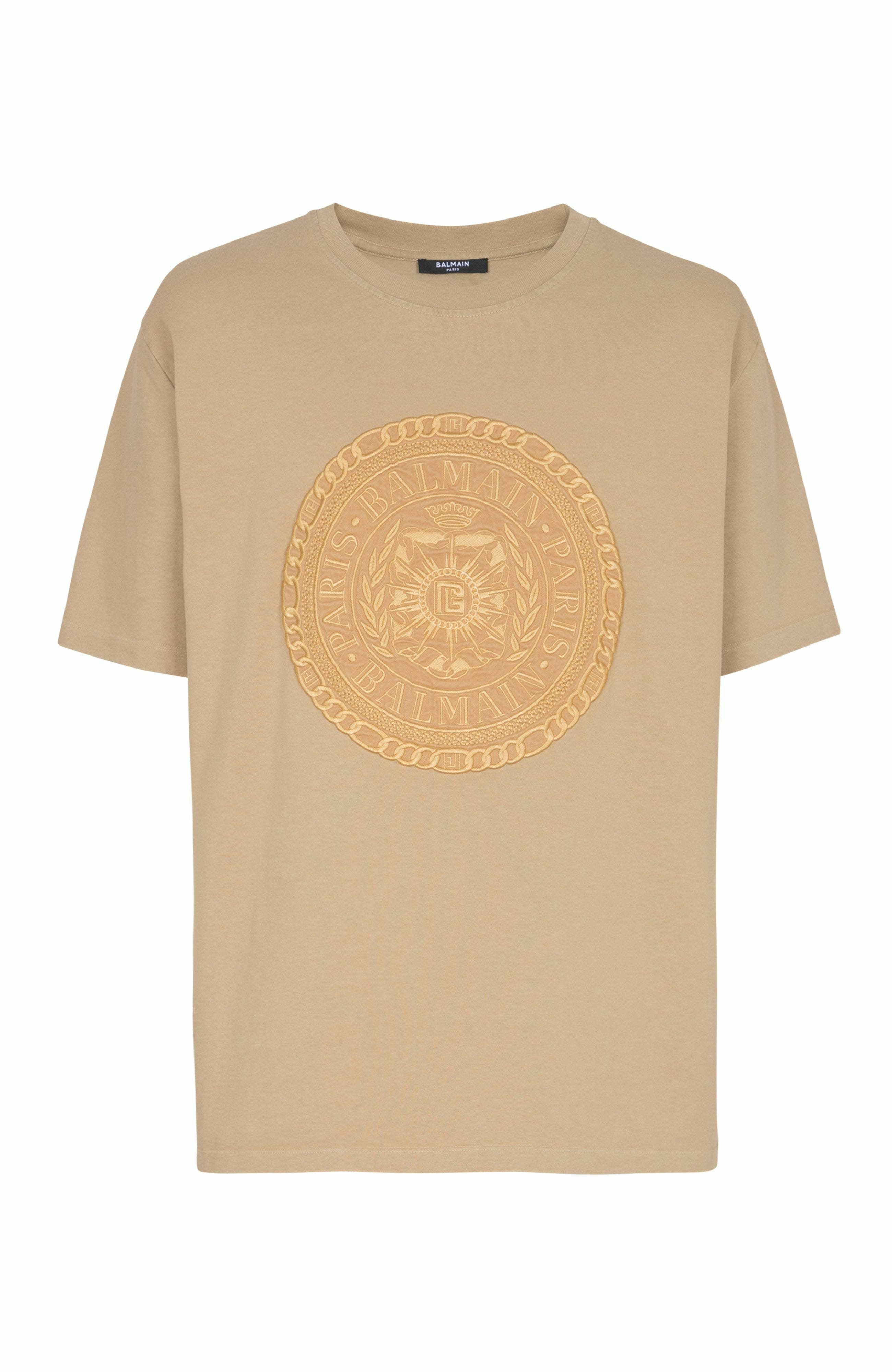 Embroidered Balmain Médaille T-shirt in Beige at Nordstrom - 5