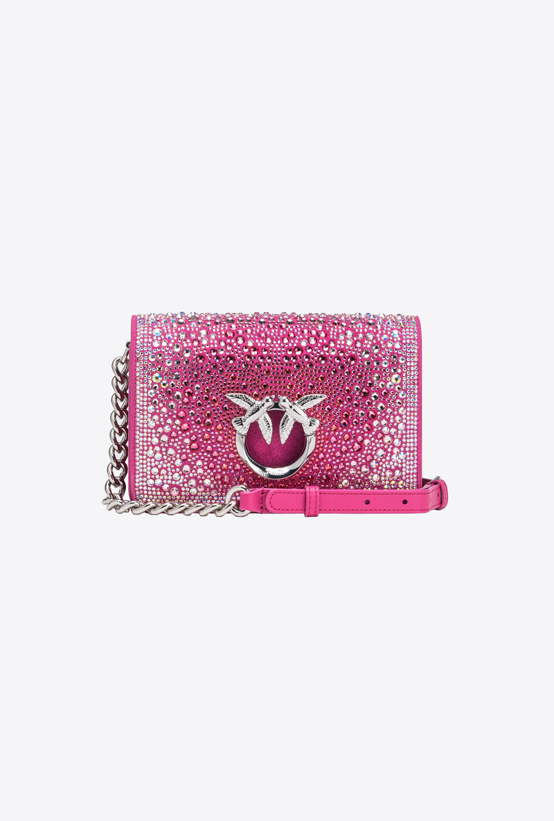 PINKO GALLERIA FULL-RHINESTONE MINI LOVE BAG CLICK 1