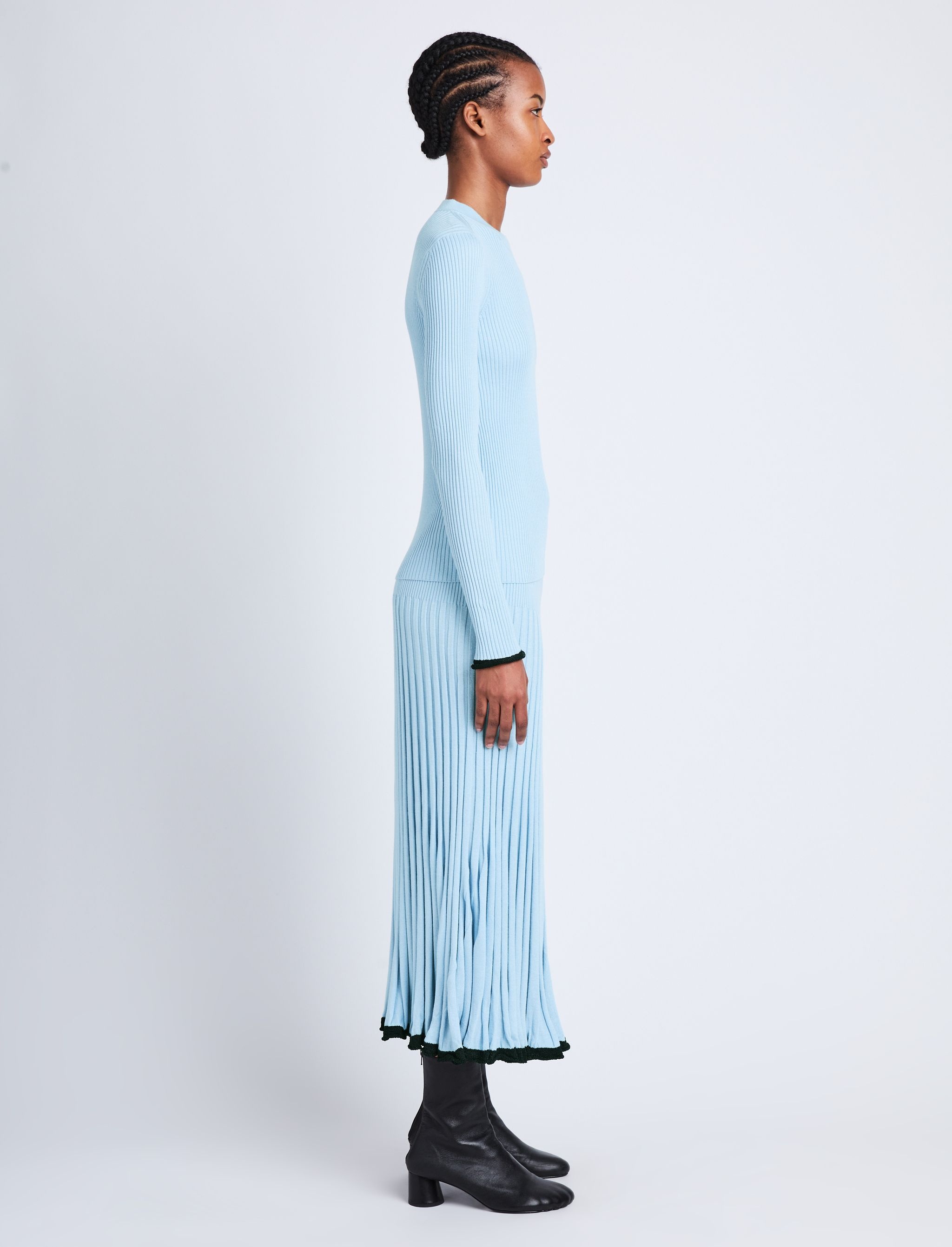 Silk Cashmere Rib Knit Sweater - 4