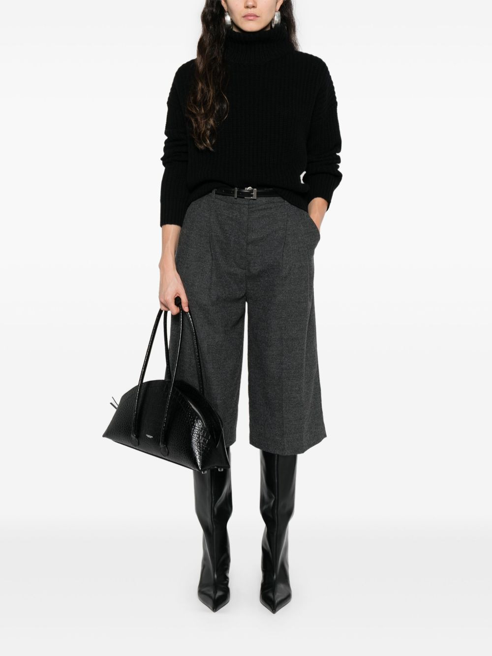 turtleneck ribbed jumper - 2