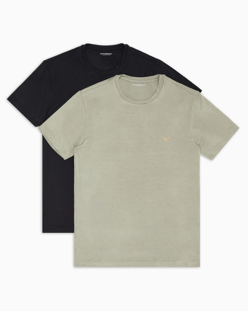 TWO-PACK OF ASV FITTED LOUNGEWEAR T-SHIRTS IN SOFT-TOUCH ECO-VISCOSE 1