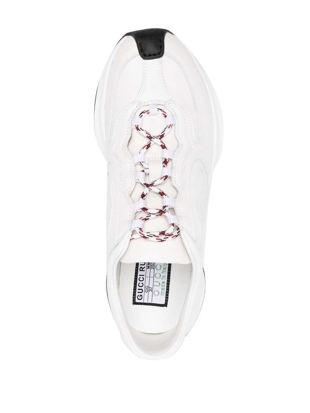 perforated-logo lace-up sneakers - 4