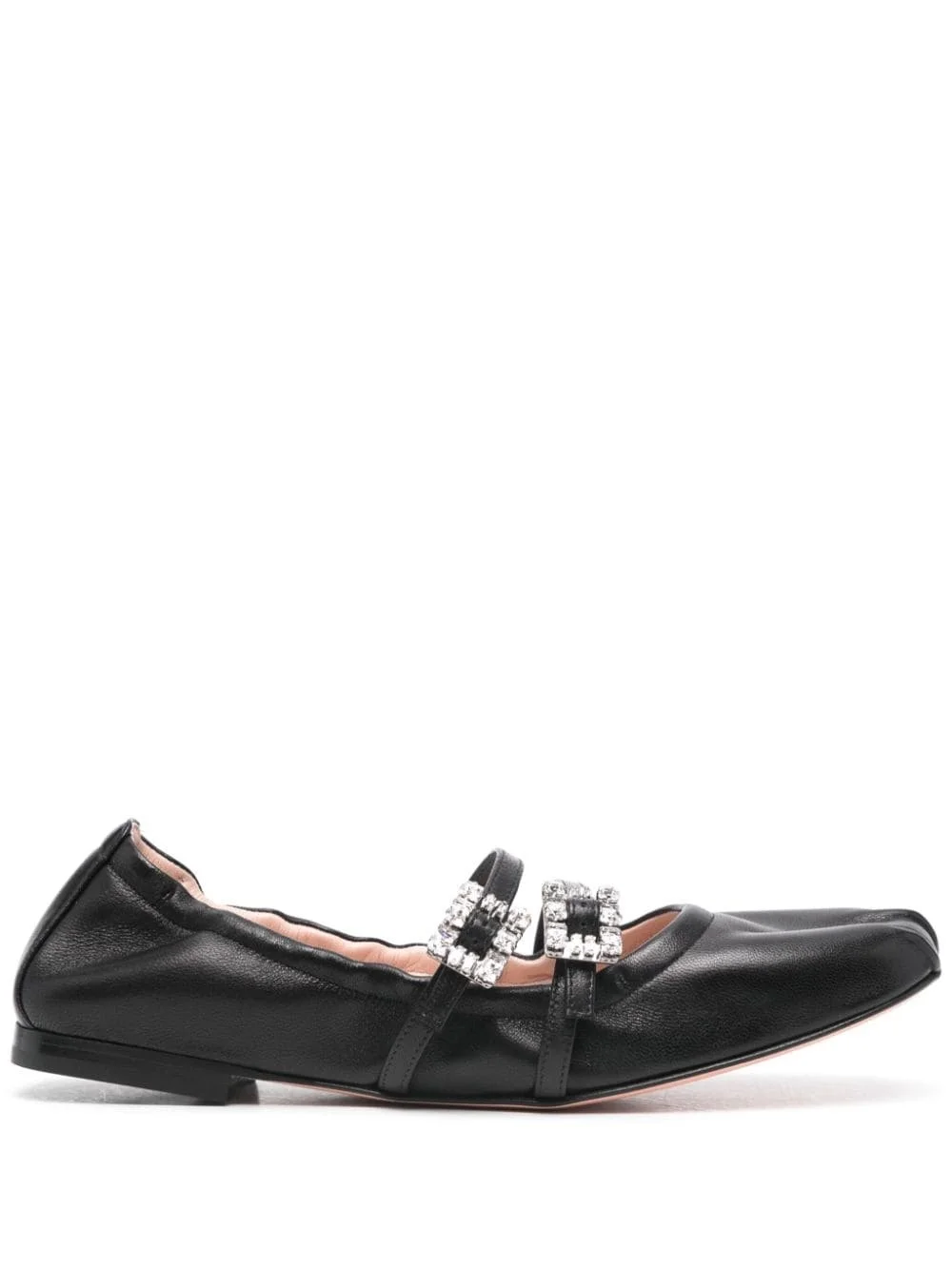 crystal-buckle ballet flats - 1