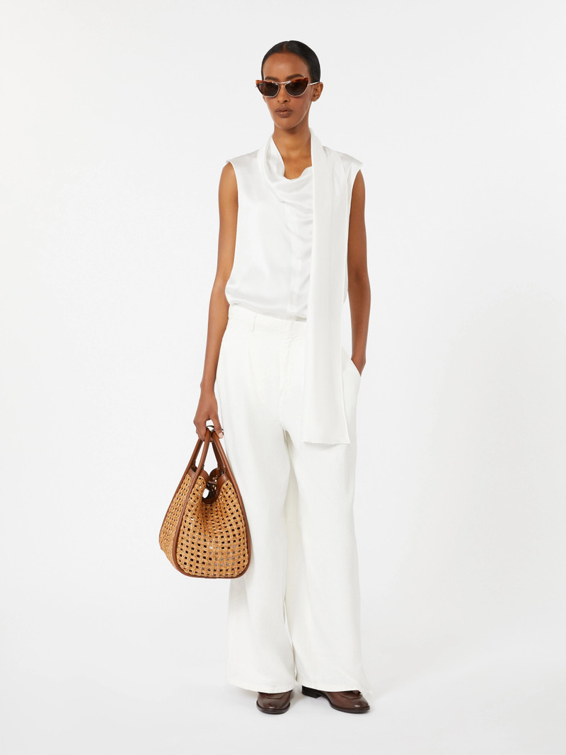 'S Max Mara DRY Silk satin top - WHITE outlook