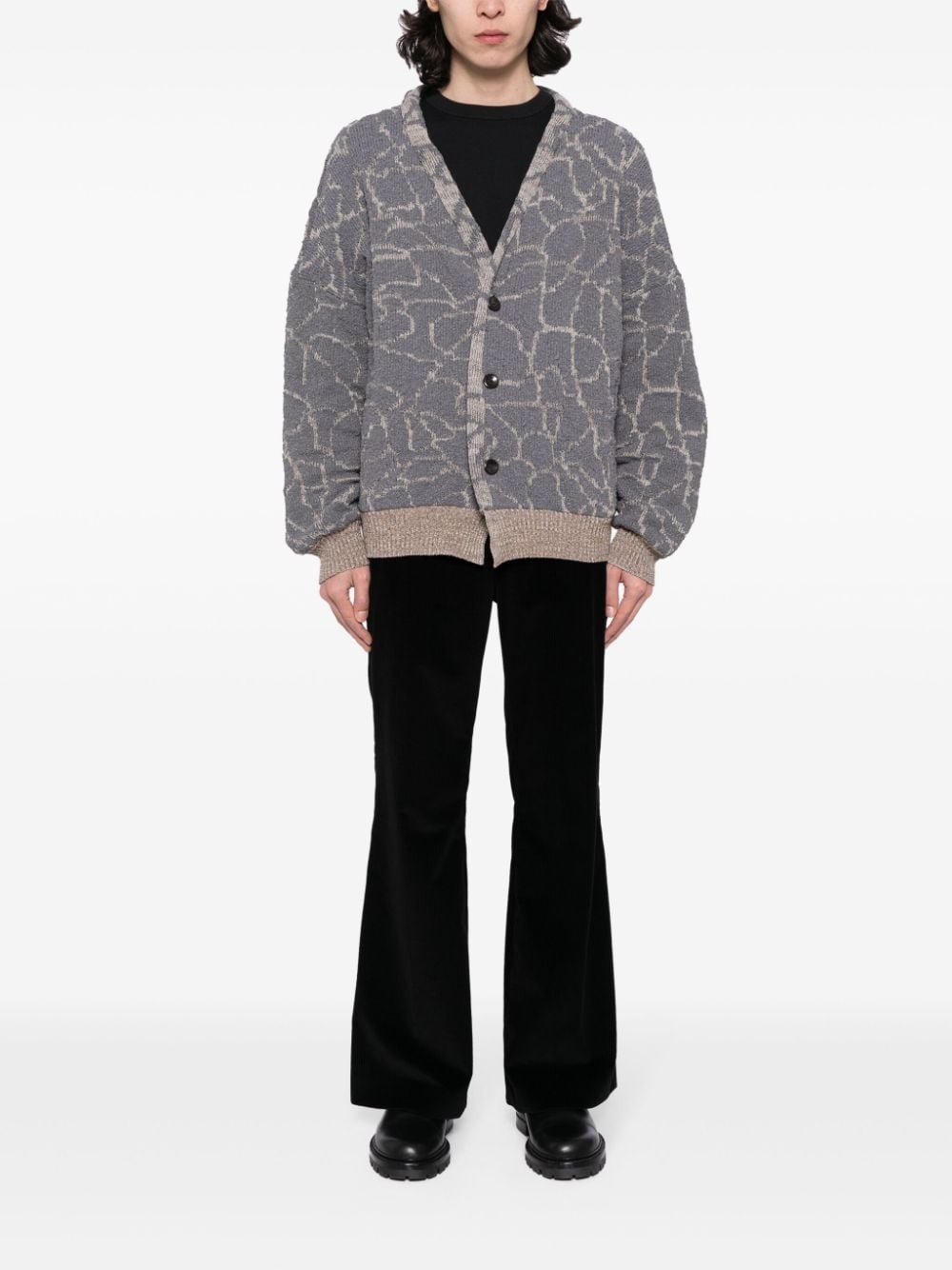 reversible jacquard cardigan - 2