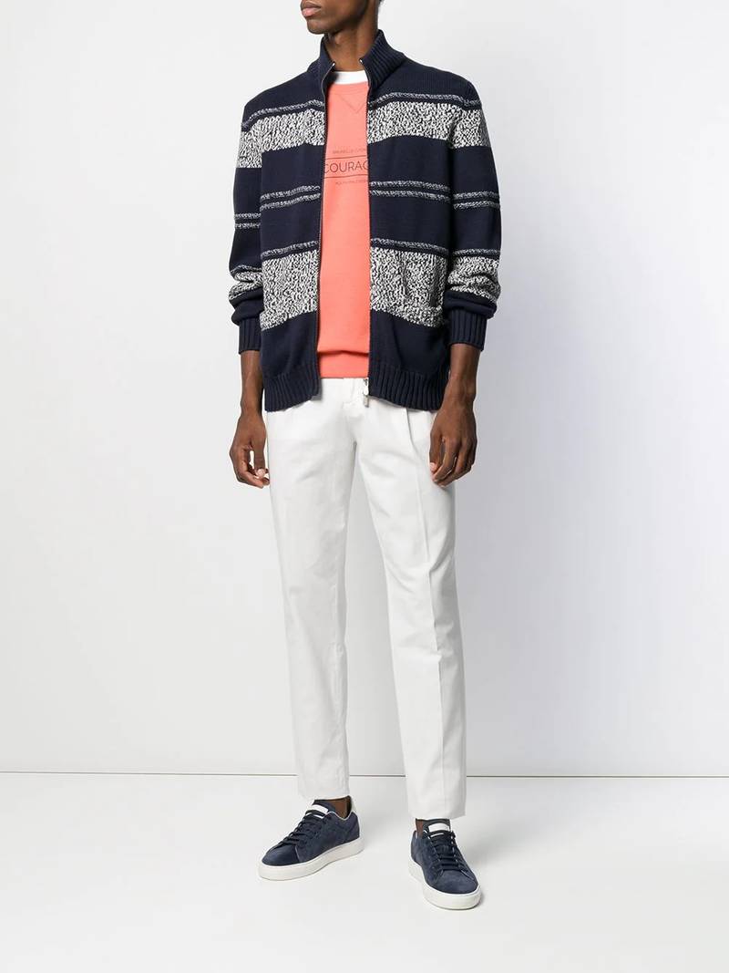 Brunello Cucinelli striped pattern cardigan outlook