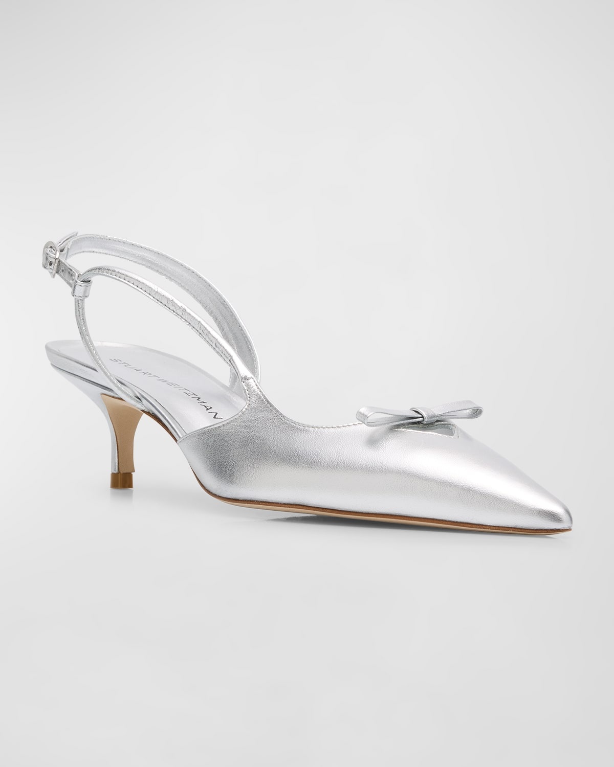 Tully Metallic Bow Slingback Pumps - 3