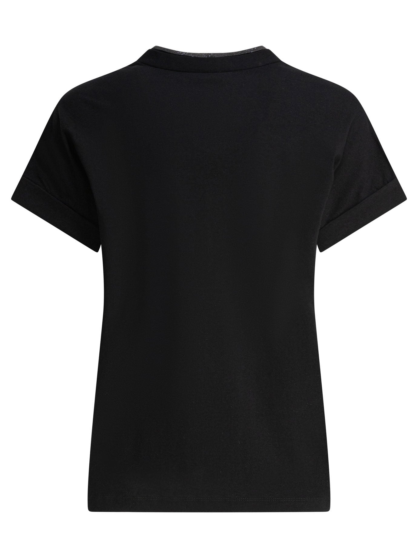 Brunello Cucinelli Women T-Shirt With Shiny Contour - 2