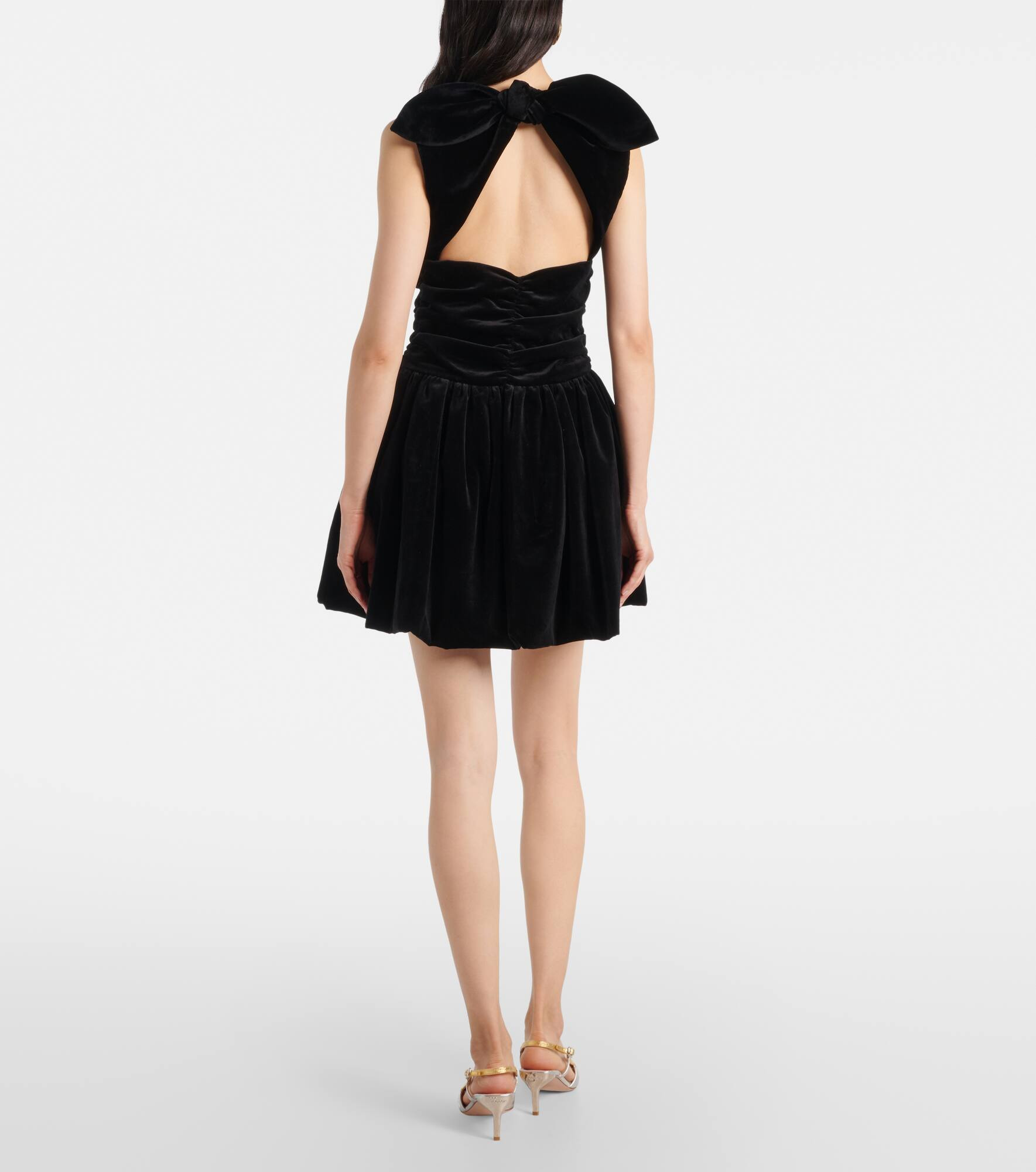 Cotton velvet balloon minidress - 3