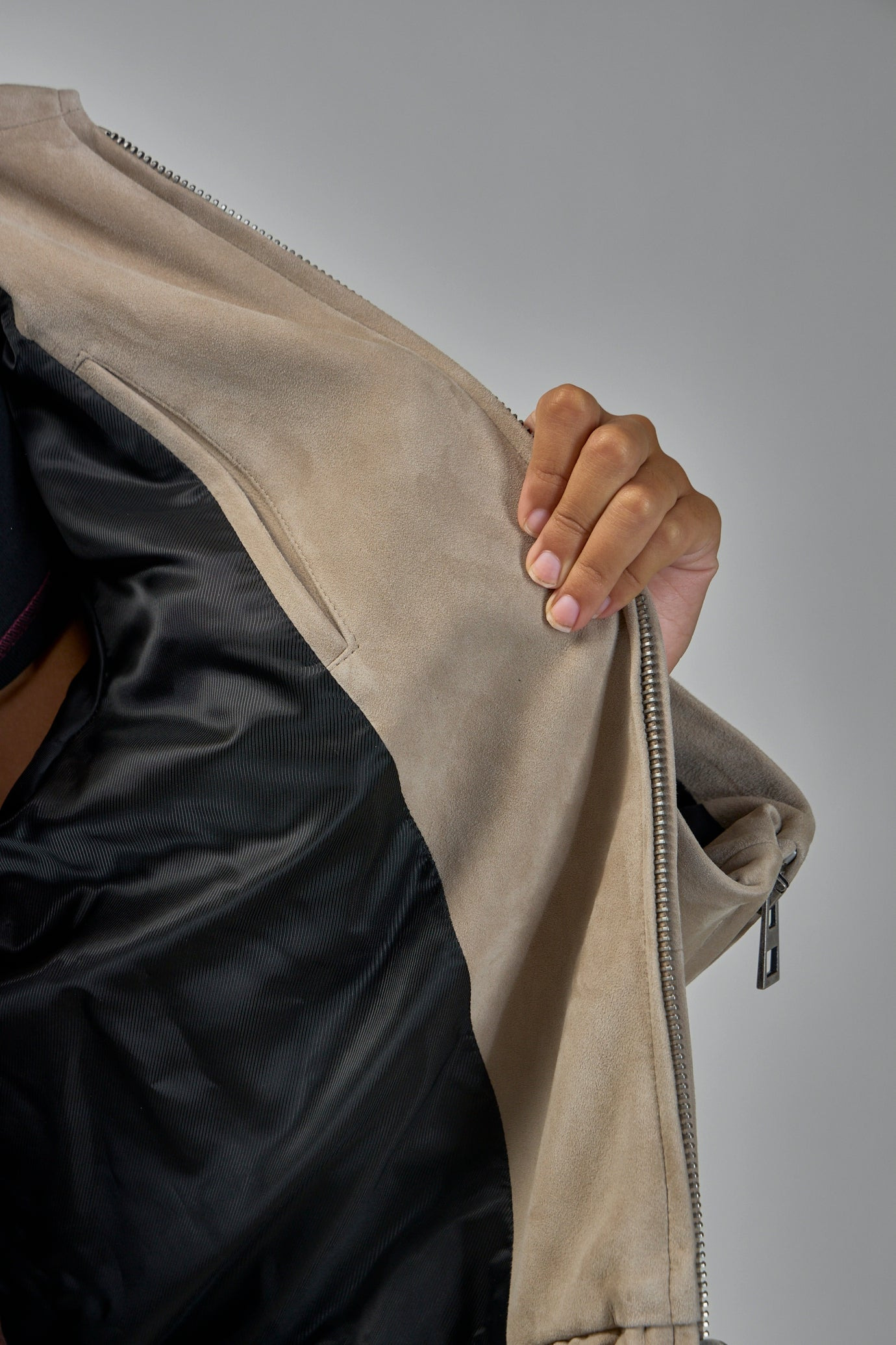 Belted Jacket in Suede Goatskin - 6