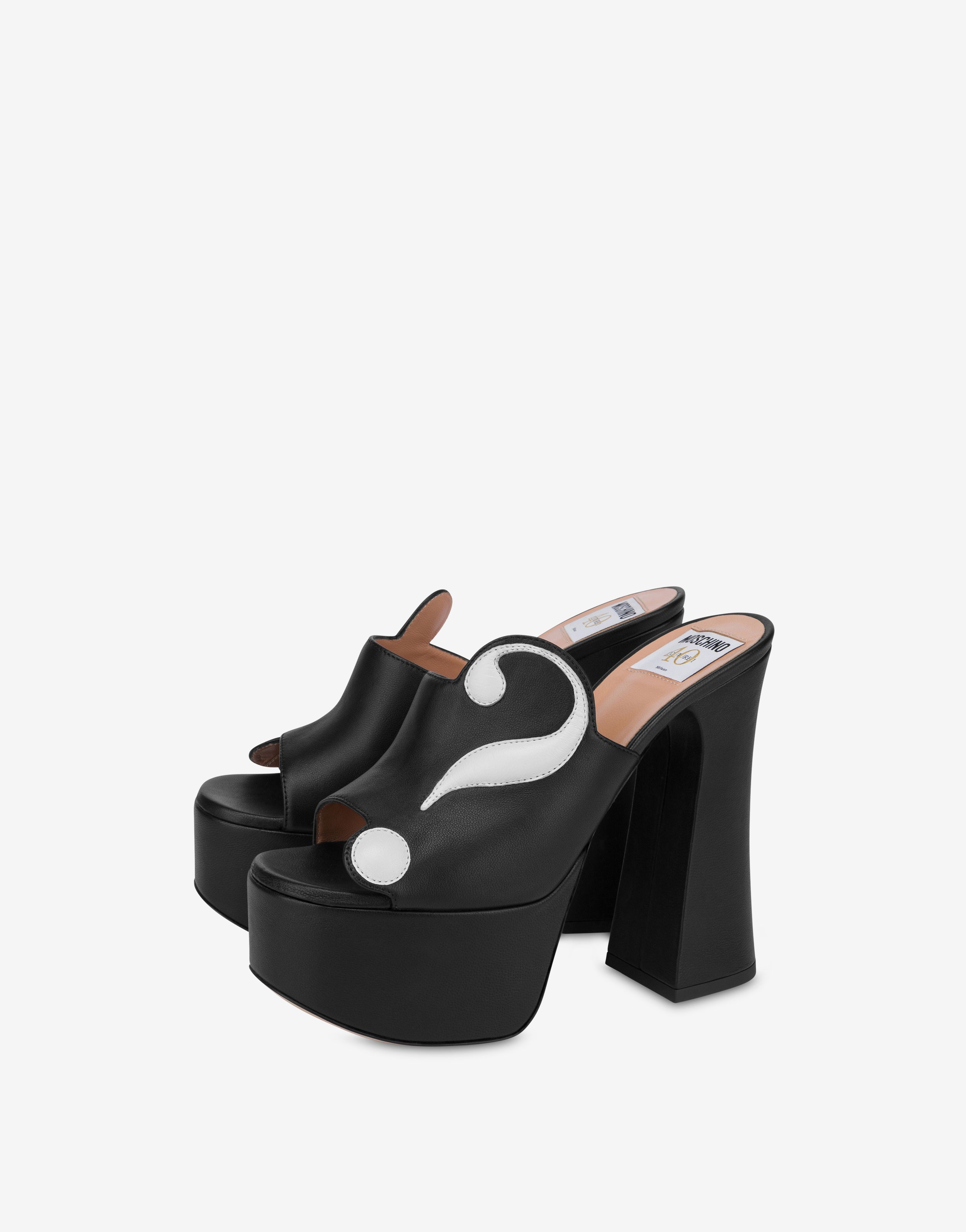 MOSCHINO SYMBOLS MULES WITH PLATFORM - 2