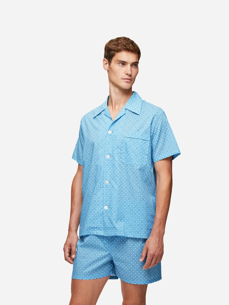 Men's Short Pyjamas Ledbury 56 Cotton Batiste Blue - 2