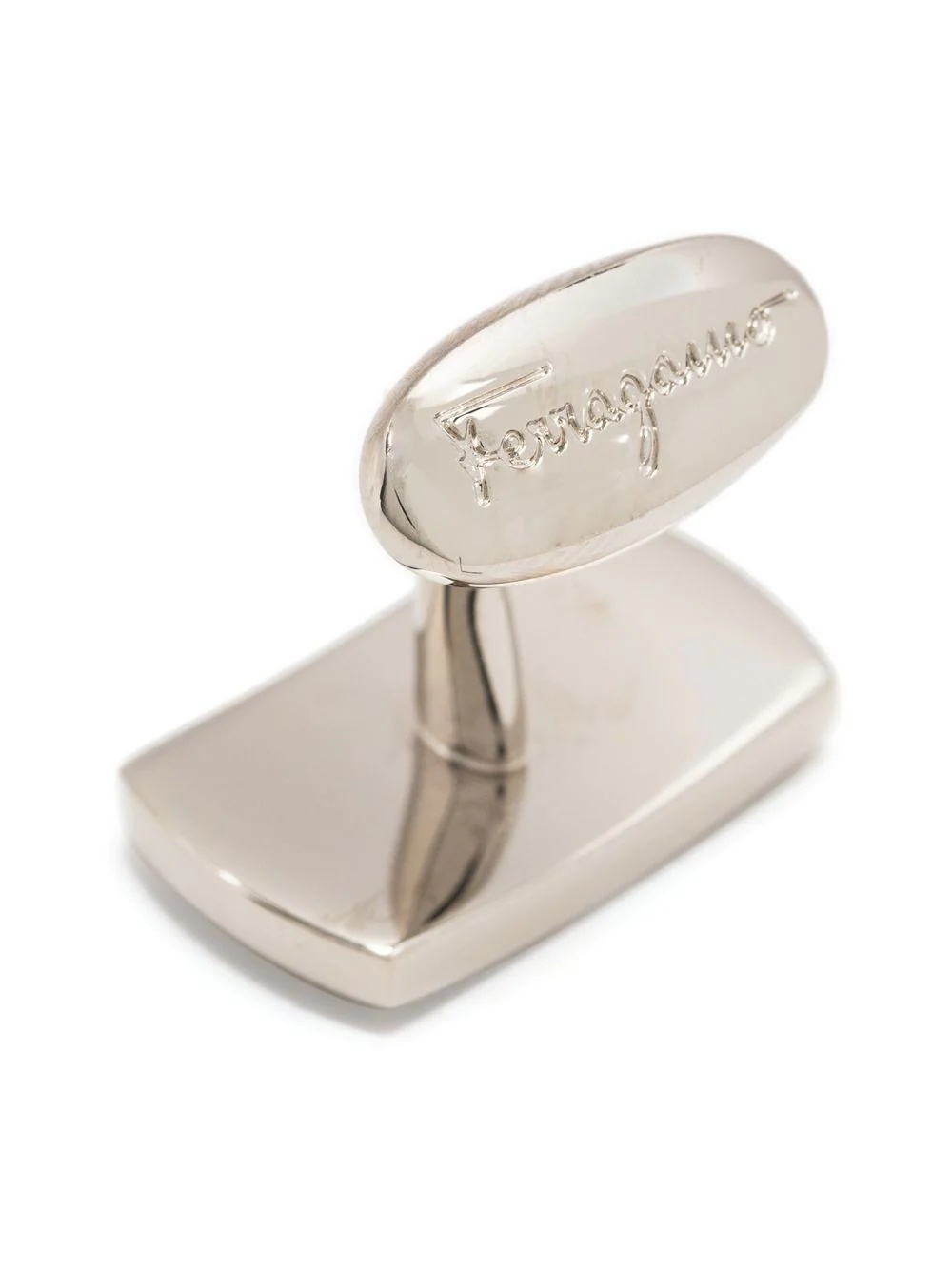 engraved-logo polished-effect cufflinks - 2