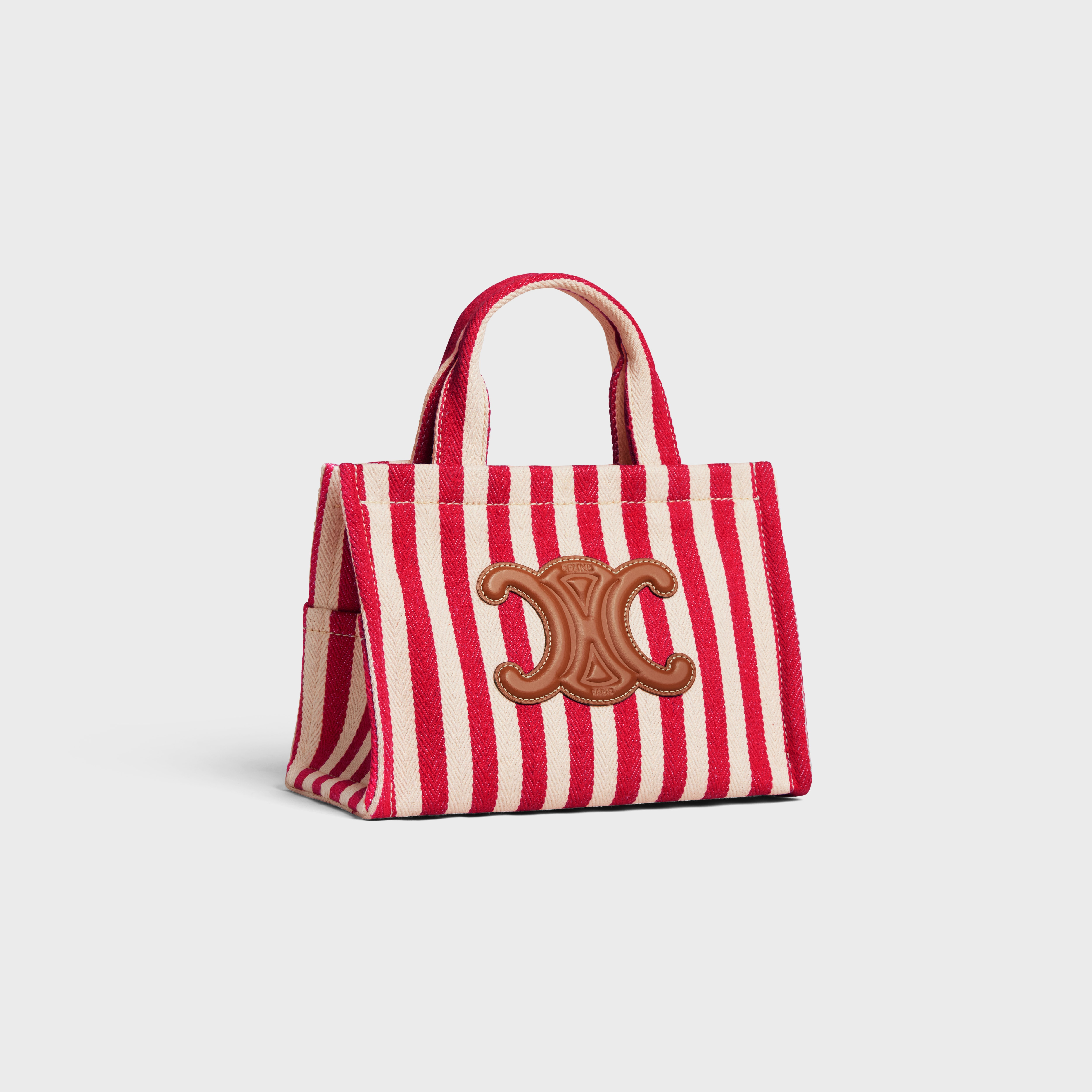 small cabas thais in STRIPED TEXTILE AND CALFSKIN - 2