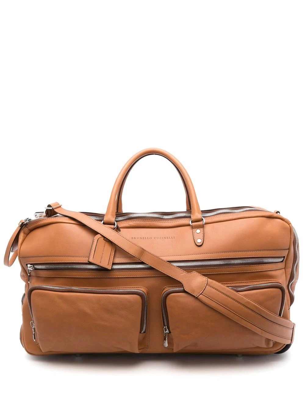 multi-pocket leather holdall - 1