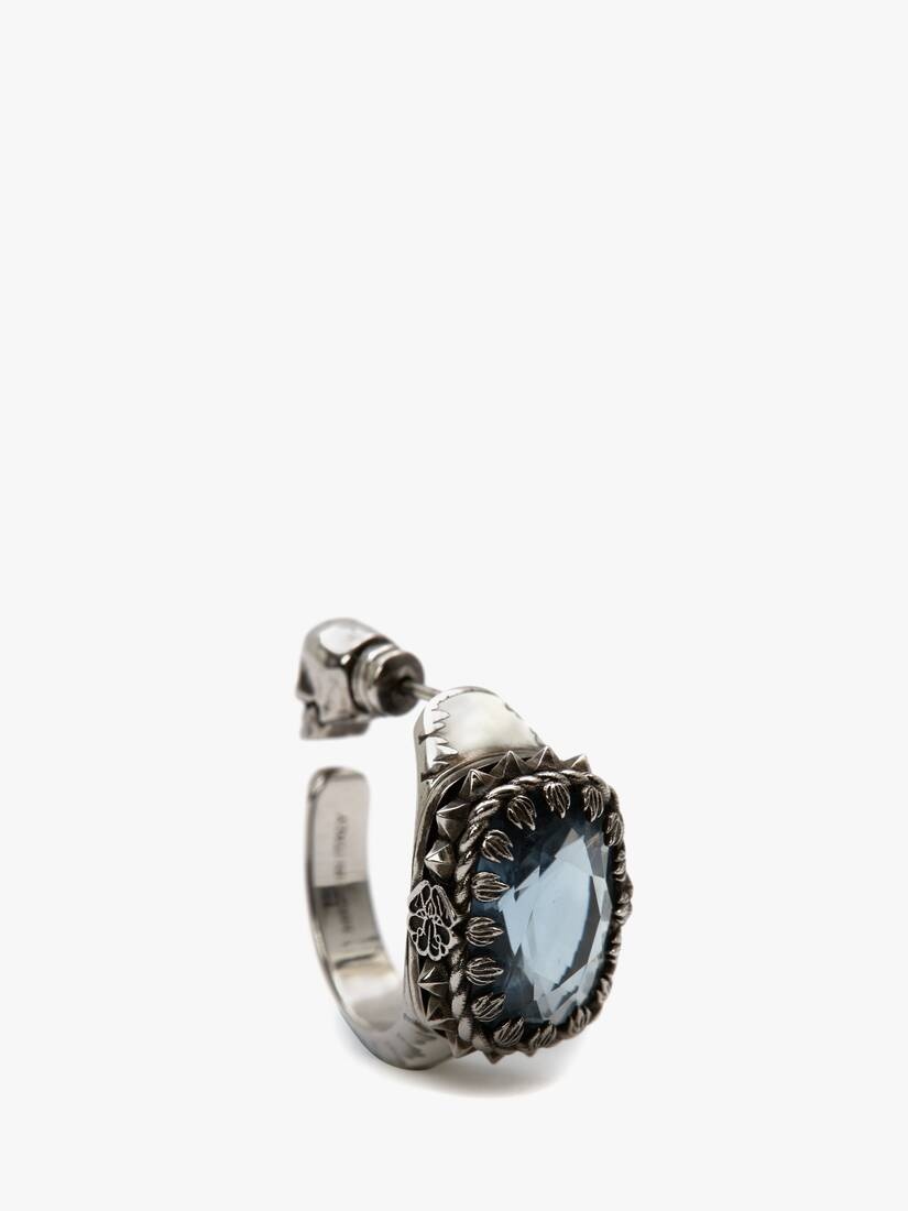 Enamel Jewelled Earrings in Blue - 4