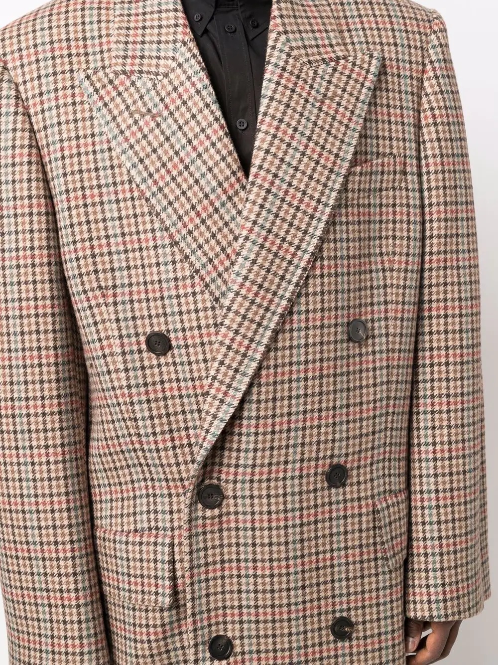 Boxy double-breasted houndstooth coat - 5