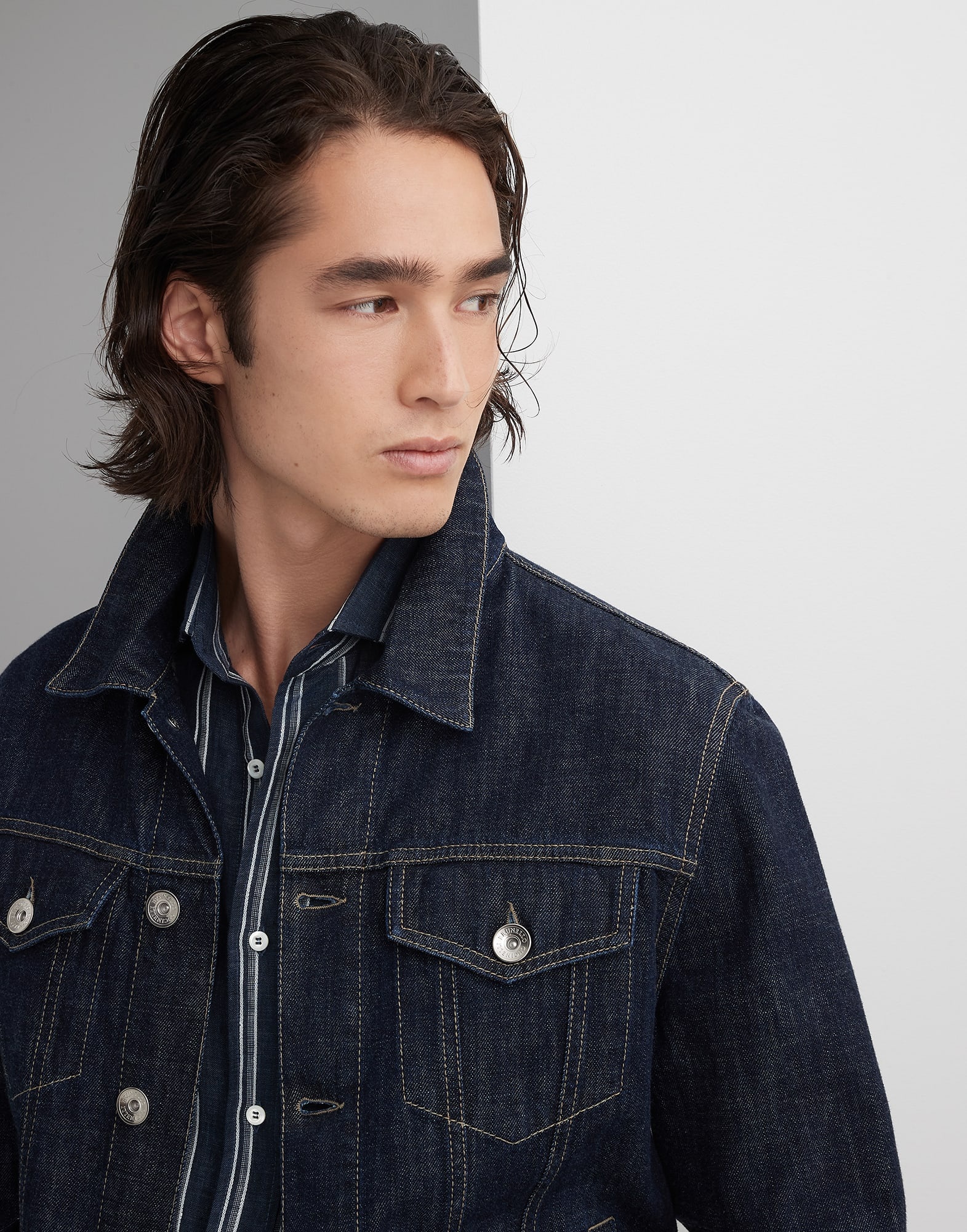 ジャケット BRUNELLO CUCINELLI Four-pocket jacket in cotton and viscose Denim four-pocket jacket for Man in Denim | Brunello Cucinelli