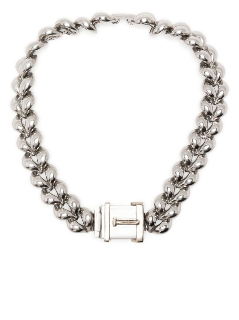 padlock-detail curb chain necklace - 3