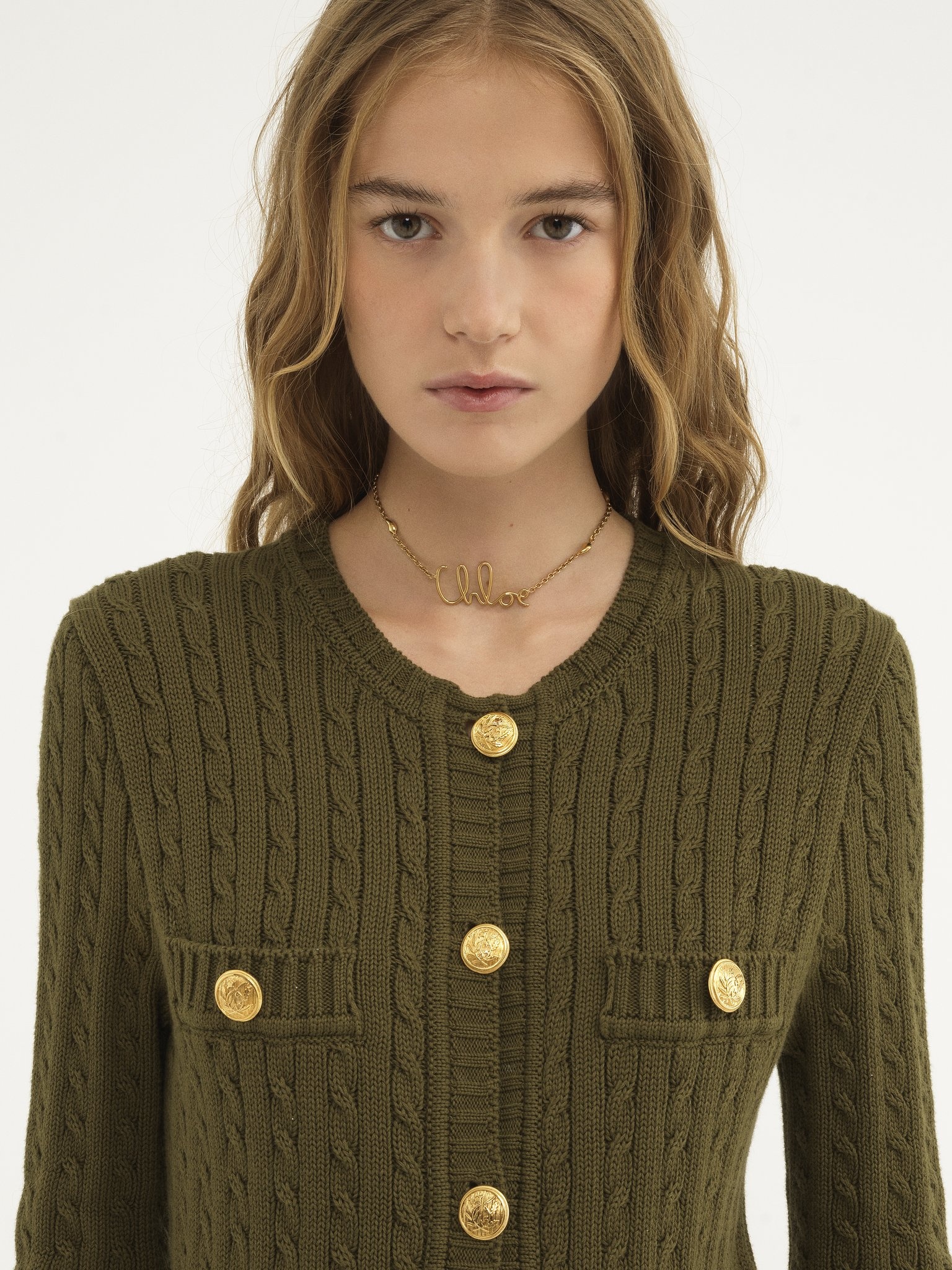 UTILITARIAN CABLE-KNIT CARDIGAN IN COTTON - 6